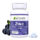 EZ Melts Zinc - Supplement for Immune, Digestive & Skin Health Support - Non-GMO, Vegan & Gluten-Free - Blueberry Blast - 60 Dissolvable Tablets (60 Servings)