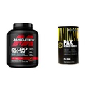 Muscletech Protein z serwatki w proszku Nitro- Tech Protein z serwatki Isolate & Peptides & Animal Pak - Wygodne All-in- One witaminy i suplement Pack