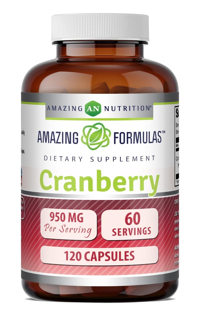 Amazing Cranberry Extract 124; 950 Mg Per Serving 124; 120 Capsules Supplement Supplement Supplement 124; Non-GMO, Gluten Free, Made in USA