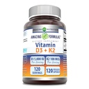 Niezwykłe witaminy D3 5000 j.m. z witaminą K2 100 Mcg witaminy 124; 120 Veggie kapsułki suplement suplement 124; Non-GMO witaminy 124; Gluten wolny 124; Made in USA