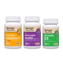 Renzo 's Vitamins Immunitet Builder Bundle - Witamina C z Elderberry & Cynk dla wsparcia immunologicznego, Picky Eater Kids Multivitamin, i Witamina D3