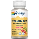 SOLARAY Vitamin B-12 1000mcg Lozenges with Folic Acid | Natural Cherry Flavor | Healthy Energy Support | 90CT
