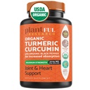 Organic Turmeric Supplement with Black Pepper Highgest Potency USDA Certified [Non-GMO Organic Curcumin 2115mg] Przeciwutleniacz Joint & Immune Support 120 Tablets