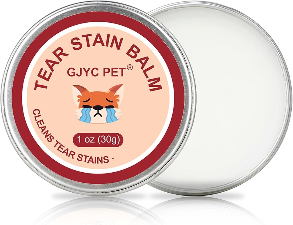 Pet Tear Plain Remover Balm - 1 oz (30g) Naturalna, Plant- Opieka nad oczami dla psów i kotów - Delikatnie oczyszcza i przywraca musujące oczy