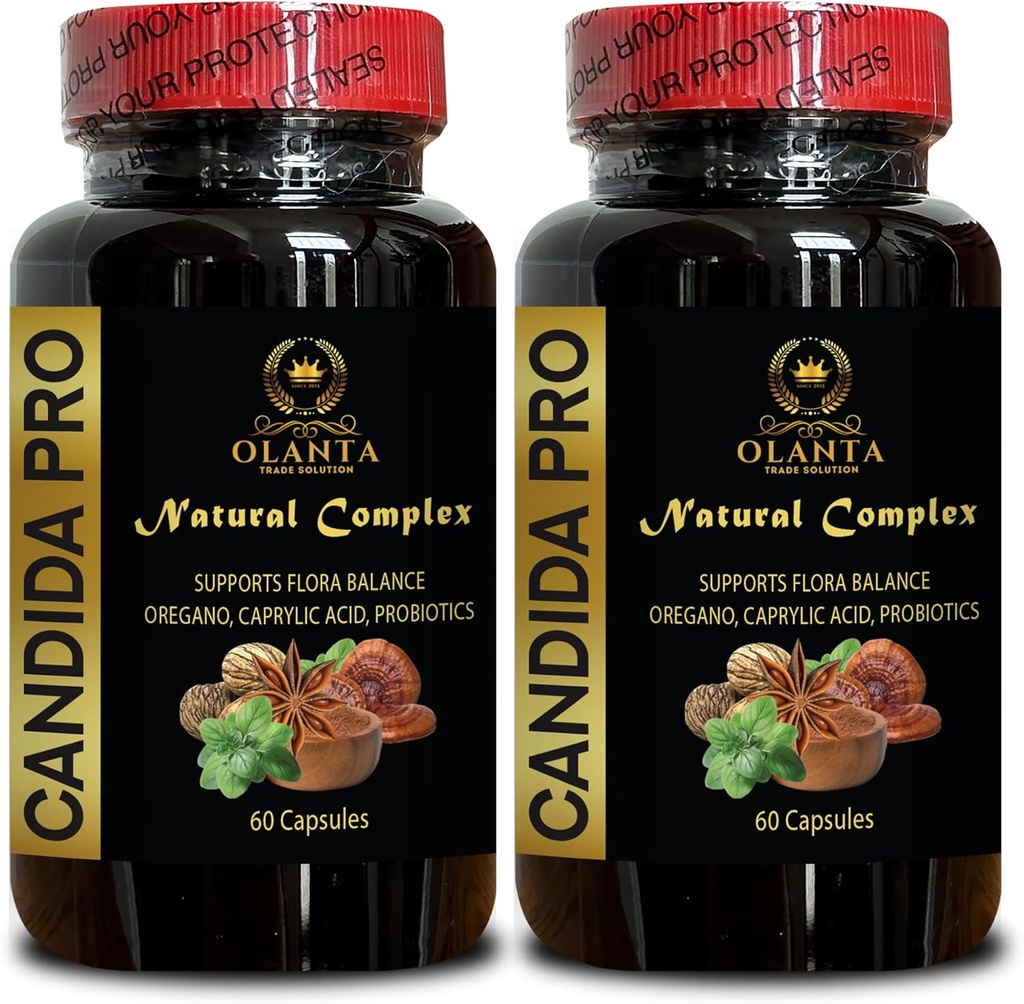 Candida Supplement - Natural Ingredients, Herbal Wormwood Black Walnut Complex, Joint Support, Kompleksowa Formuła, Immunitet - 2 Butelki 120 Kapsułki