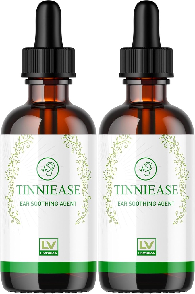 LIVORKA (2 opakowania) krople Tinniase, krople Tinniase do wsparcia słuchu, krople Tinni Ease, krople Tinniase Ear, 2 butelki na 60 dni