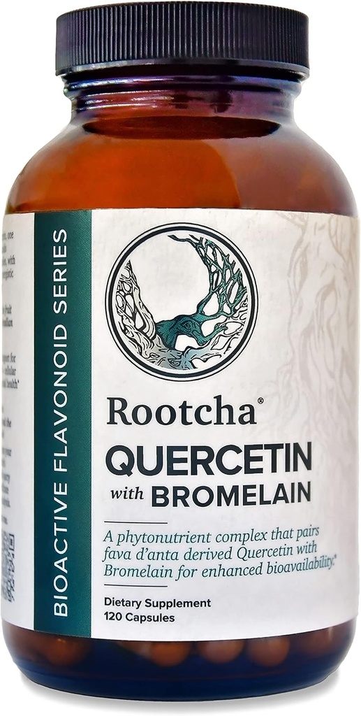 Quercetin z Bromelainem - Bioactive Fava d 'anta Derived Quercetin z 2400 GDU / g Bromelain 120 Kapsułki