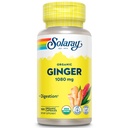 SOLARAY Organic Ginger 1080 mg - Organic Ginger Supplements - Relieves Nudności i Wymioty związane z chorobą ruchową, wspiera wspólne zdrowie - Wegan, Non Drowsy, 60- Day Guarantee, 50 Służenie