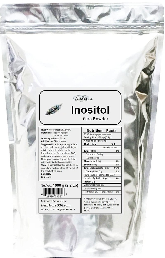 Inozytol Luzem Czysty proszek 1000g (2,2 lb) NF12 & FCC Jakość Standard