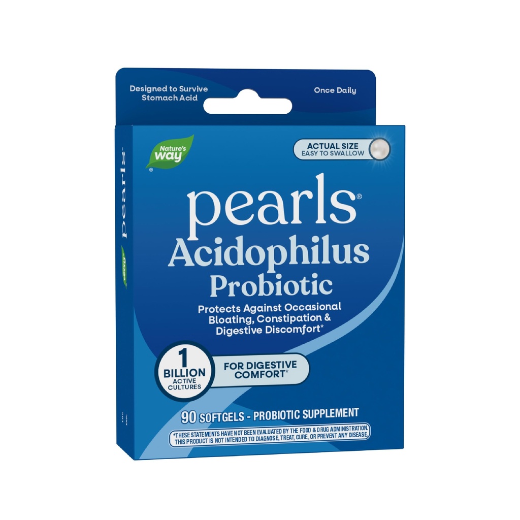 Nature 's Way Probiotic Perły Acidophilus, Pomaga Digestive Balance & Gut Health, Redukcja sporadyczne zaparcia i wzdęcia *, 1 Miliard Kultur, 90 Softgels