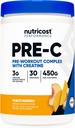 Nutricost Pre- C Pre- Workout Complex with Creatine (Peach Mango Reg. 124; 30 Servings) Proszek - Boost Fintess Routines, 450g
