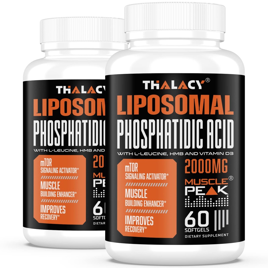 2000mg Kwas fosfatydowy liposomalny (PA) ↓ 124; Muscle Builder, High Absorption Muscle Building Supplements for Men & Women Between 124; Muscle Gainer, mTOR Protein Syntesis & Lean Body Mass, Siła, 120 Kapsułki