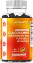 Witamatyczna dodatkowa siła Glukozamina Gummies Chondroitin z MSM, Turmeric & Boswellia - 60 Pectin- Based Gummies Zaawansowana formuła wsparcia wspólnego - Sugar- Free, Non-GMO, Gelatin- Free