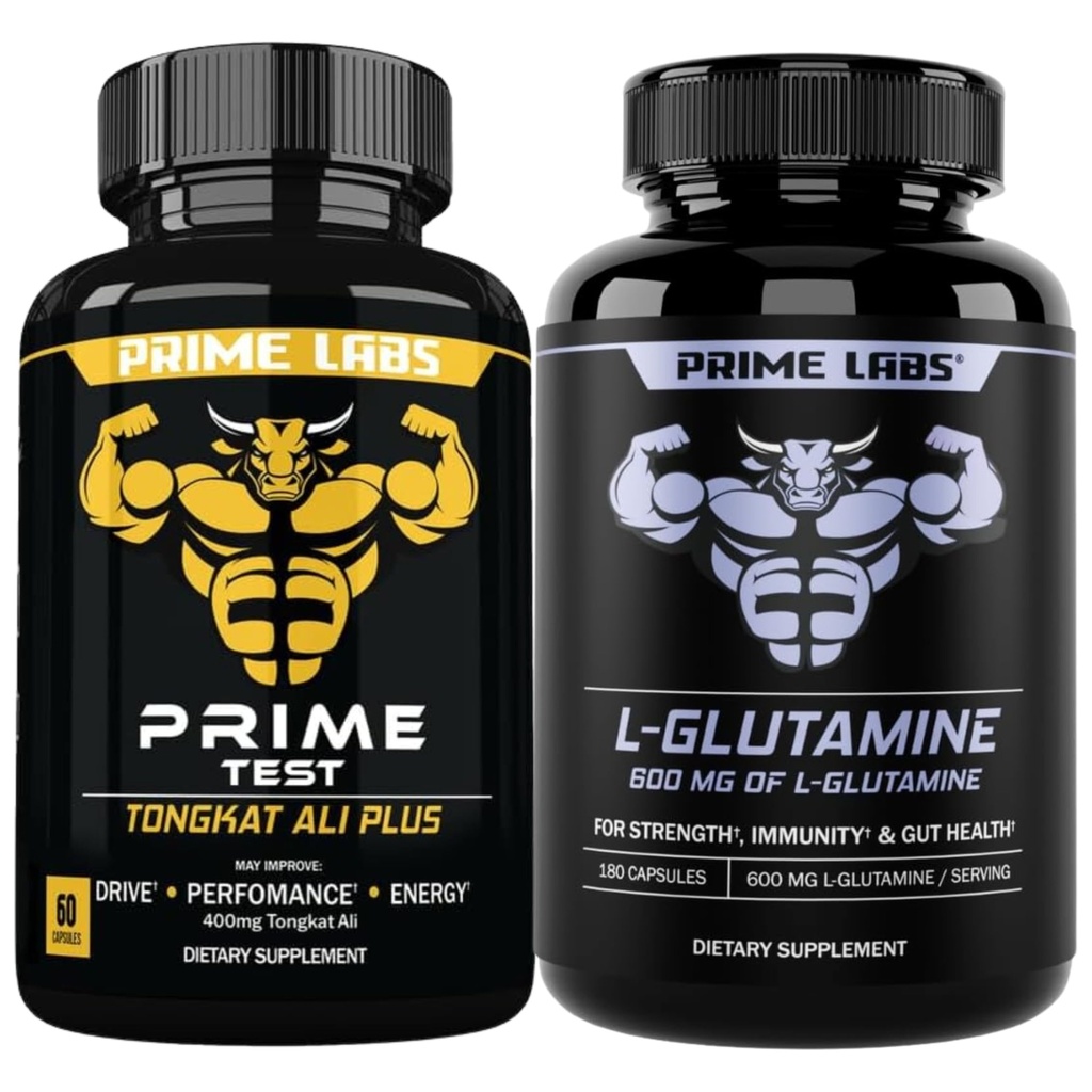Prime Labs Tongkat Ali Plus (60 ct) + L glutamina (180 ct)
