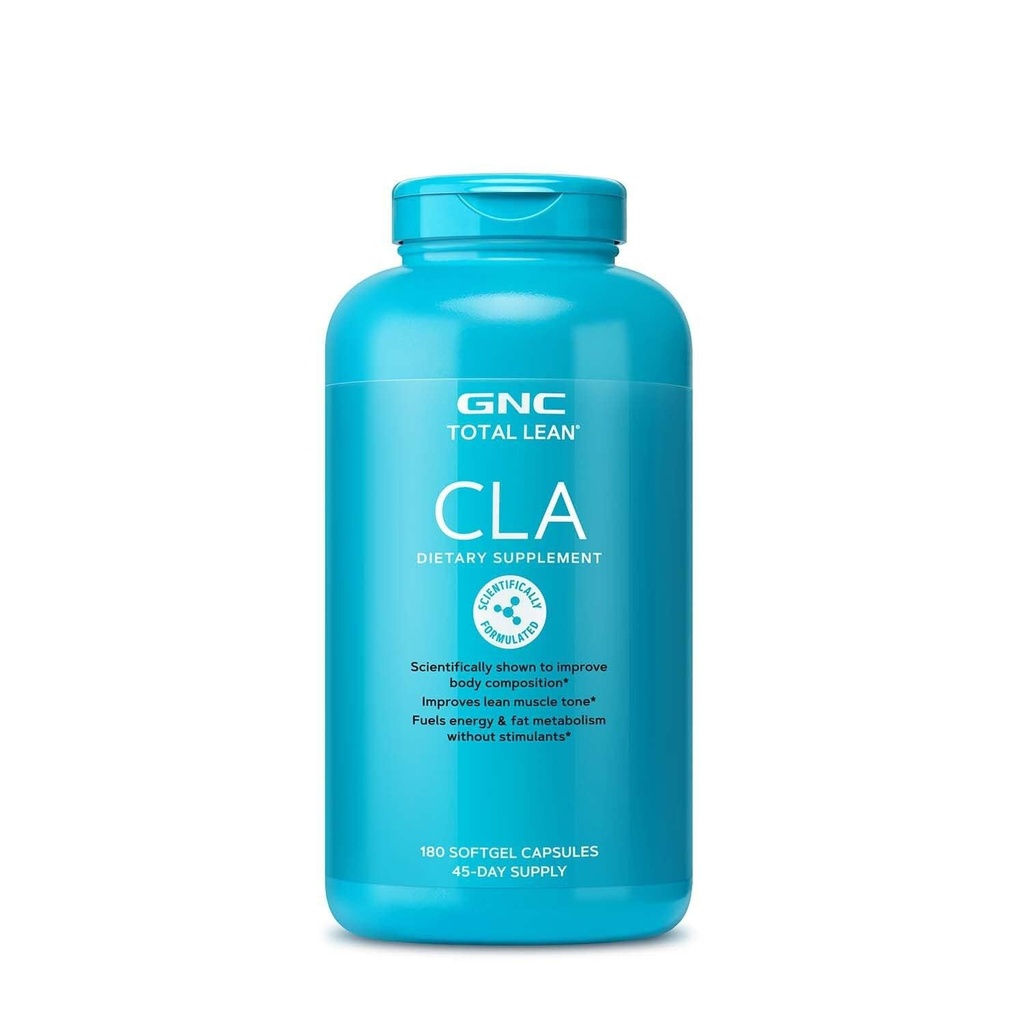 GNC Total Lean CLA, Ulepszenie składu ciała & Lean Muscle Tone, Paliwa Metabolizm tłuszczu i energia Bez stymulantów, Gluten Free, 180 Softgels
