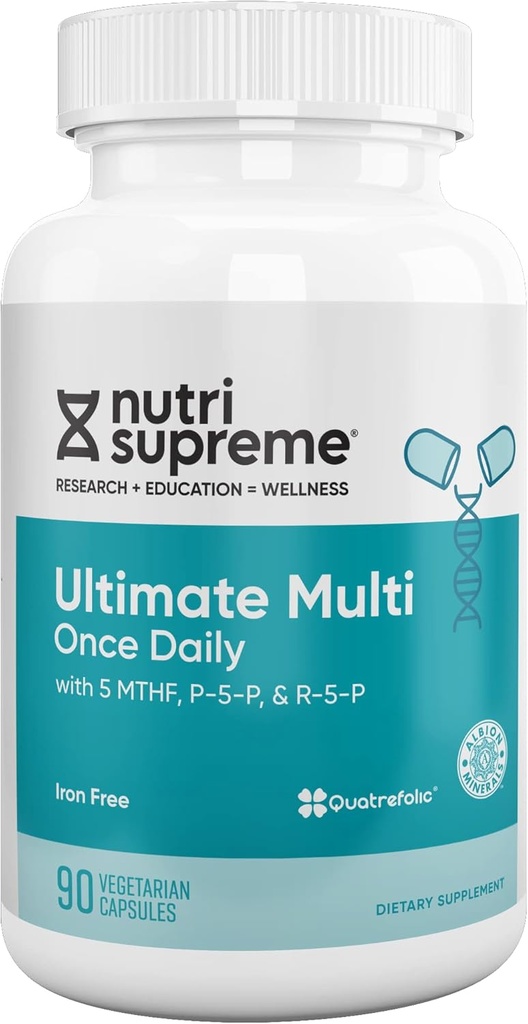 Nutri Supreme Ultimate Multivitamin dla mężczyzn i kobiet, z ponad 20 witamin i minerałów, Daily Nutritional Supplement dla wsparcia immunologicznego, Kosher, Vegetarian 90 Day Supply