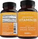 D3 Witamina 5000 IU Softgels (125 mcg), 30 Softgels - Wysokiej mocy witaminy D Suplementy dla zdrowej funkcji immunologicznej, kości i mięśni - Wyprodukowano z organicznego ciekłego oleju kokosowego