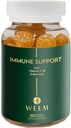 WEEM Gummie wsparcia immunologicznego - Witamina C - Cynk - Echinacea - Wsparcie systemu zdrowia - Alternatywa dla tabletek, Bez glutenu, Naturalny suplement dla dzieci i dorosłych - 1 opakowanie