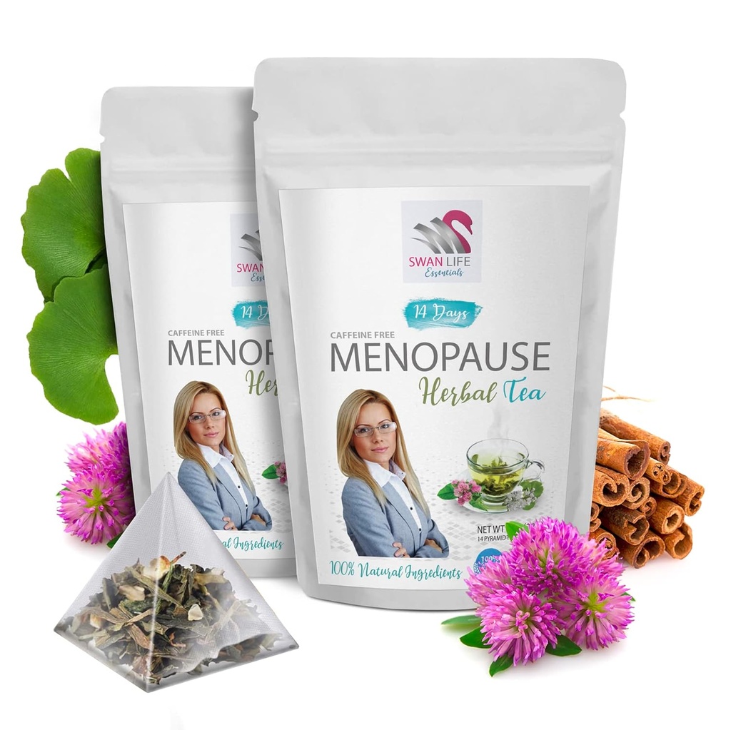 czarny cohosh menopauza ulga - MENOPAUSE TEA 28 dni, non gmo, 100% wszystkie naturalne zioła, kofeina wolna, czarny cohosh, gingko, czerwona koniczyna, cynamon chip, eleuthero, lukrecja, menopauza - 2 torby 28 dni