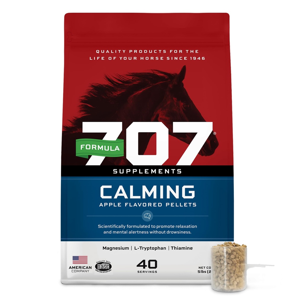 Formuła 707 Suplement Konia Calming 5LB Bag - Relief lękowy i Zwiększona ostrość dla koni - L- Tryptofan, tiamina i magnez