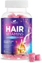 Gumiaki witaminy do włosów z 5000 µg Biotin, Support wzrostu włosów Gummy, Premium Wegetariański Non-GMO Witaminy E & C dla silniejszych, Piękne włosy, Skóra i paznokcie, Suplement Gummies Biotin - 60 Gumiami