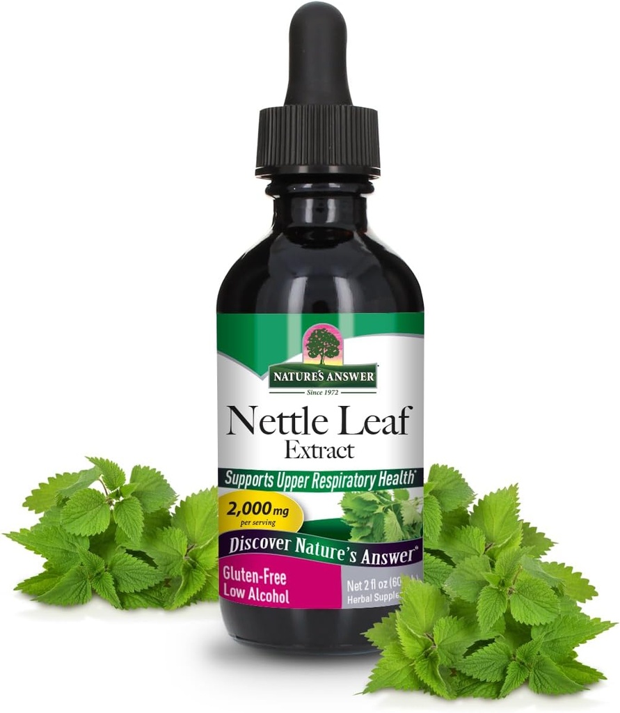 Odpowiedź natury Nettle Leaf z alkoholu organicznego, 2- Fluid Ounces Nettle 124; Herbal Supplement Equipment 124; Promotes Immune Heath Agregable 124; Non- GMO, Kosher, Gluten- Free