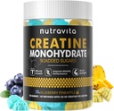 Nutravita Monohydrat Gummies dla mężczyzn i kobiet - 5g Monohydratu na serwowanie - Sugar Free, Wegan, Blueberry Ananas Flavor, 120 Count
