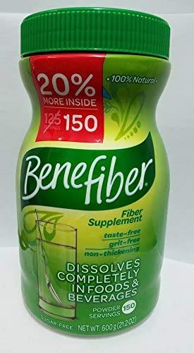 Benefiber 100% Natural Fiber Supplement - 150 Służenia 600g 21.2 Oz Sugar Free