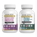 Swiss Activa + DIM & Myo- Inositol Bundle - Hormon Balance & PCOS Wsparcie dla kobiet - Cykl menstruacyjny, nastroj, estrogen i zdrowie jajników - 60- Day Supply