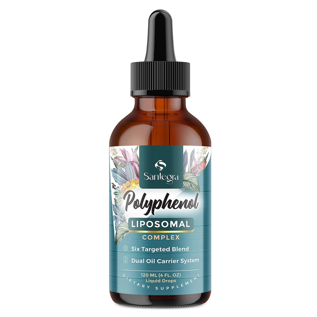 Polifenole suplement Liposomal, ponad 27 Polyfenol Complex & Potężny przeciwutleniacz, z MCT & Olive Oil, Quercetin Extract, Hawthorn Berry Extract, dla ochrony przed wiekiem, Energia, Immune, 120 ML