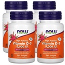 Teraz Foods Now Supplements, Witamina D-3 5000 j.m., Wysoka potencja, Wsparcie strukturalne *, 240 Softgels (4 Pack)