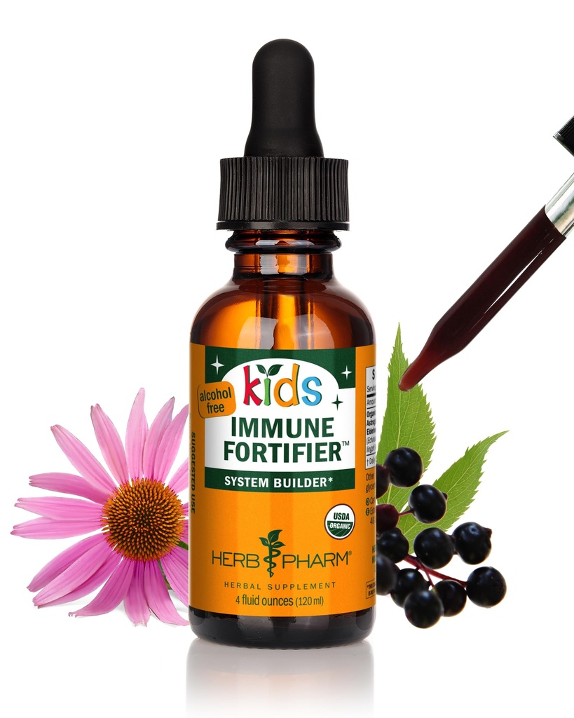 Herb Pharm Dzieci Certified- Organic Alcohol- wolne immunologicznego Fortyfikator Ciekła formuła ziołowa, 1 unce
