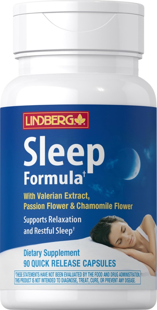 Lindberg Valerian Root Extract Agregat 124; 90 Kapsułek Agregat 124; z rumianku i kwiat namiętności 124; Complex Supplement Agregat 124; Non- GMO, Gluten Free