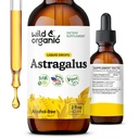 Wild & Organic Astragalus Tincture - Immune Support Drops w / Astragalus Root Extract - Herbal Supplement for Calmness & Relaxation - Vegan, Sugar & Alcohol Free - 2 fl oz