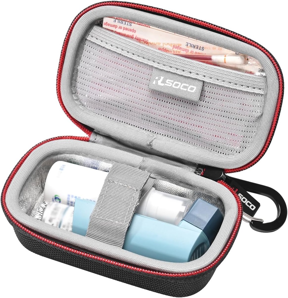 RLSOCO Case Nosząca dla dorosłych i dzieci Astma Inhaler - Black (tylko przypadku)