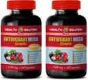 suplement kompleksu przeciwutleniającego - ANTIOXIDANT MEGA COMPLEX 1440 MG - ekstrakt Mangosteen, suplementy diety przeciwutleniające, mangostan granatu żurawinowego, detoks i oczyścić 2 Butelki 120 Kapsułki