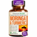 Moringa + Kurkumina Turmerowa Suplement do Wspólnej Zdrowia, Gut Zdrowie, Energia i Wsparcie immunologiczne - Total Wellness Formuła - Tumeric Curcumin z Black Pepper & Moringa Czyste kapsułki - 60 Hrabia