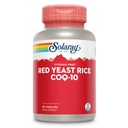 SOLARAY Red Yeast Rice Plus CoQ- 10 & No- Flush Witamina Niacyna B-3, Zdrowe serce i wsparcie sercowo-naczyniowe, Nienapromieniowane & Citrynina Free, 60 Day Money Back Guarantee, 90 Służenie, 90 VegCaps