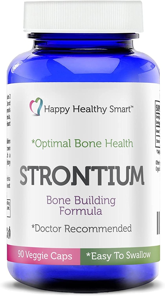 # 1 Strontium Bone Healthy Supplement Recommended by Doctors Worldwide 90, Easy To Swallow Veggie Caps Made In The USA