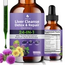 Oczyszczanie wątroby Detox & Naprawa płynnych kropli - Mleko Tistle, Dandelion, Psyllium Husk & Suplement karczoch do zdrowia i trawienia wątroby - Sugar- wolny Vegan Extract, 2 Fl Oz (30 Sług)