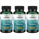Swanson L- Citruline Malate - Acid Supplement Amino Promowanie produkcji energii & Zdrowe krążenie krwi - Naturalna formuła wspierająca ogólne Wellness - (60 kapsułek, 750mg każdy) (3 opakowania)