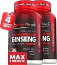 Herbtonics Koreański czerwony Panax Ginseng 1500mg - Suplement energetyczny dla Peak Performance, Focus & Vitality - Wysoka moc Ginseng Root Extract - 240 Vegan kapsułki