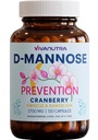 Żurawina D Mannose Kapsułki - D Mannose z żurawiną, Hibiscus & Dandelion, 2000 mg / dzień - Pomaga w urynalnej Tract Health & Comfort - 120 Kapsułki wegetariańskie