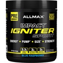 ALLMAX IGNITER Sport, Błękitna Malina - 330 g - Formuła przed treningiem - z kofeiną, L- Cytrulina, L- Arginina, Kreatyna i Beta Alanina - Do 50 Służenia