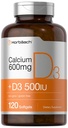 Horbäach suplement wapnia z witaminą D3 Bilans 124; 600 mg Bilans 124; 120 Softgels Bilans 124; Non-GMO & Gluten Free Bilans 124; dla mężczyzn i kobiet