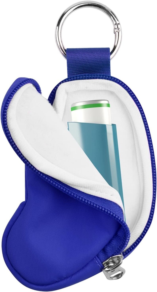 Beautyflier Astma Inhaler Case Holder Travel Handy Mini Bag dla dorosłych i dzieci, Nie zawiera Inhaler (niebieski)