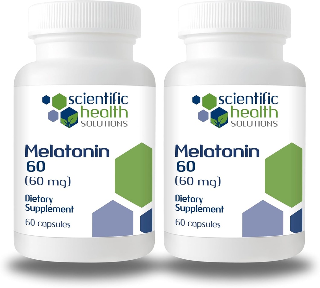 Melatonina 60mg 124; Melatonina o wysokiej dawce w postaci kapsułek Easy- to- Połknięcie 124; Vegan, Non- GMO & Gluten- free