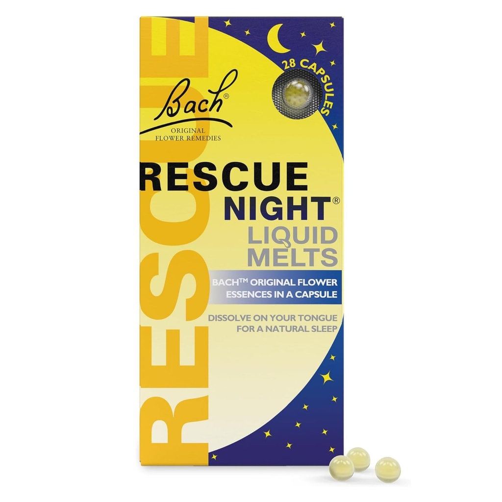 Bach RESCUE SLEEP płynne topnienia, Natural Orange Vanilla Flavor, Natural Sleep Aid, Stress Relief, Homeopatic Flower Essence, wolne od melatoniny, gluten & cukier, non-alkohol, Non-narkotic, 28ct.