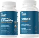 Dr Tobias Kurkumina Turmerowa i Liposomal Glutathione - wspomaga wspólne zdrowie, funkcje immunologiczne i witalność skóry - Wegan, Non-GMO