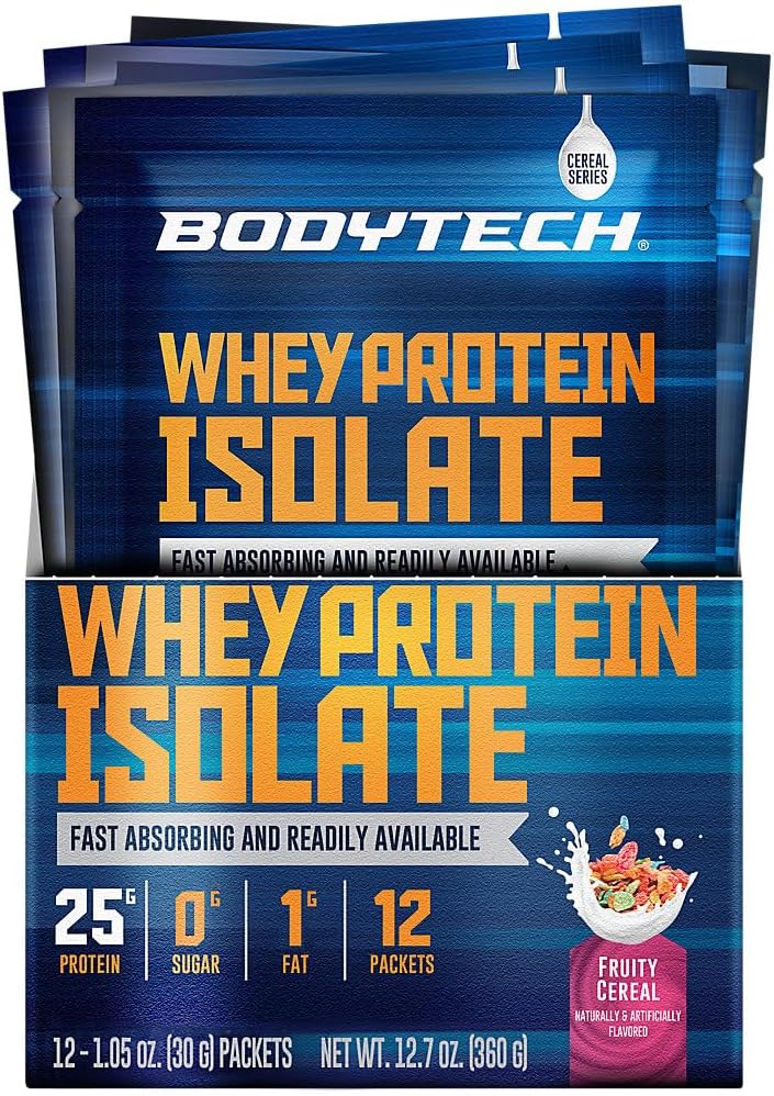 BODYTECH Proszek z izolatu białka serwatki - ziarno owocowe (12 1.04 oz. Pakiety)